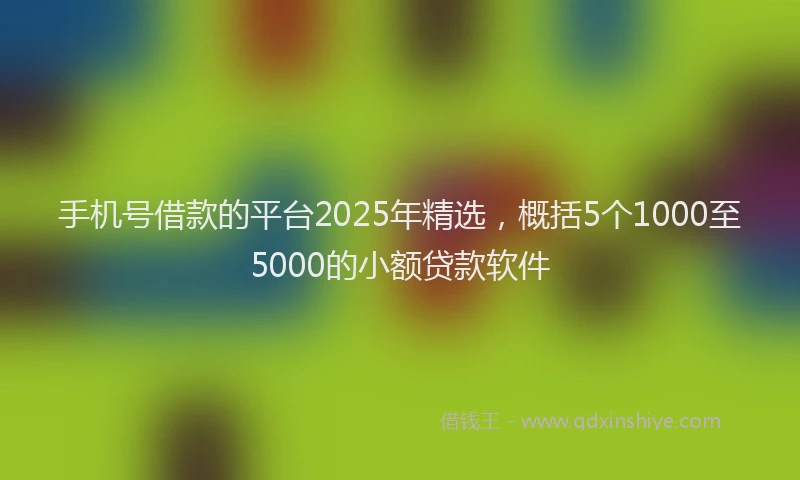 手机号借款的平台2025年精选，概括5个1000至5000的小额贷款软件