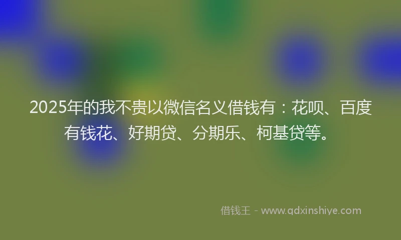 2025年的我不贵以微信名义借钱有：花呗、百度有钱花、好期贷、分期乐、柯基贷等。