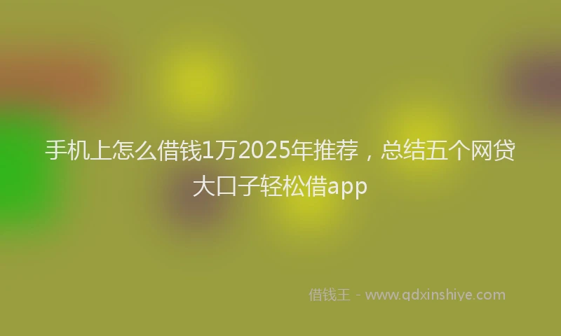 手机上怎么借钱1万2025年推荐，总结五个网贷大口子轻松借app