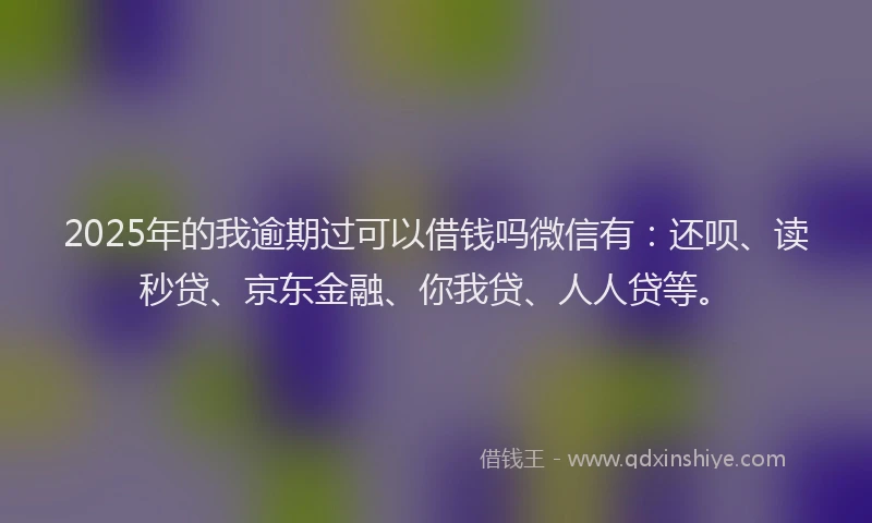 2025年的我逾期过可以借钱吗微信有：还呗、读秒贷、京东金融、你我贷、人人贷等。