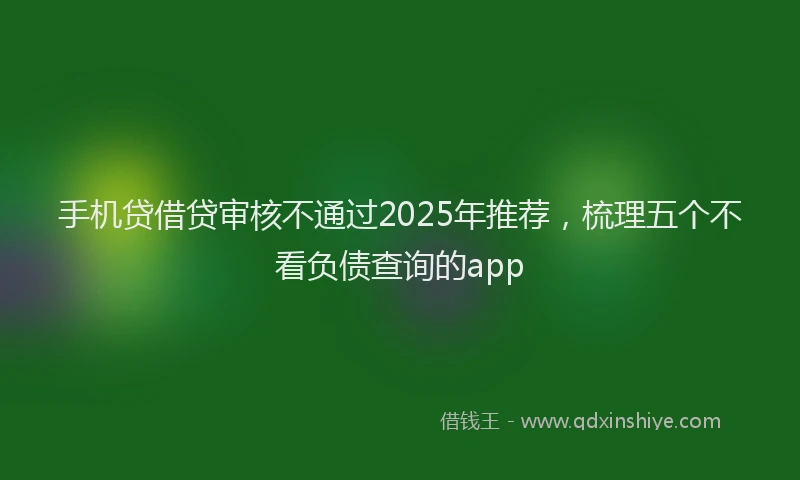手机贷借贷审核不通过2025年推荐，梳理五个不看负债查询的app