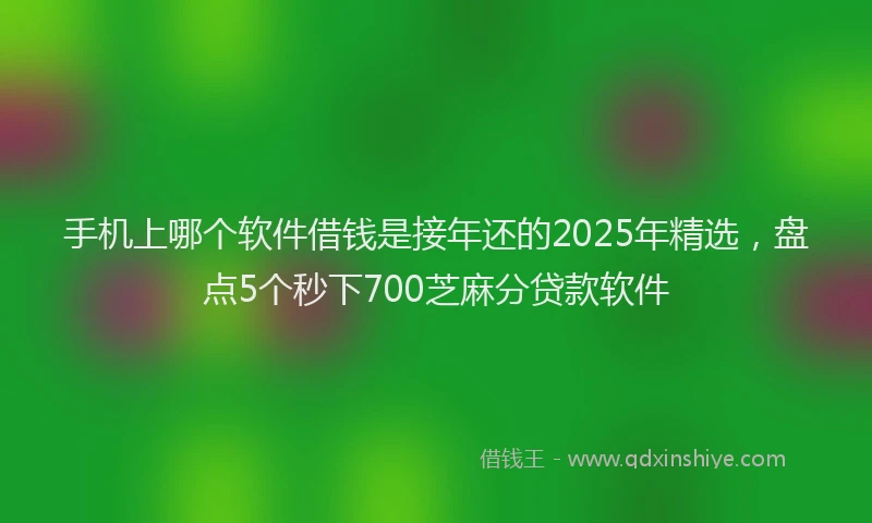 手机上哪个软件借钱是接年还的2025年精选，盘点5个秒下700芝麻分贷款软件