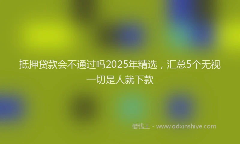 抵押贷款会不通过吗2025年精选，汇总5个无视一切是人就下款