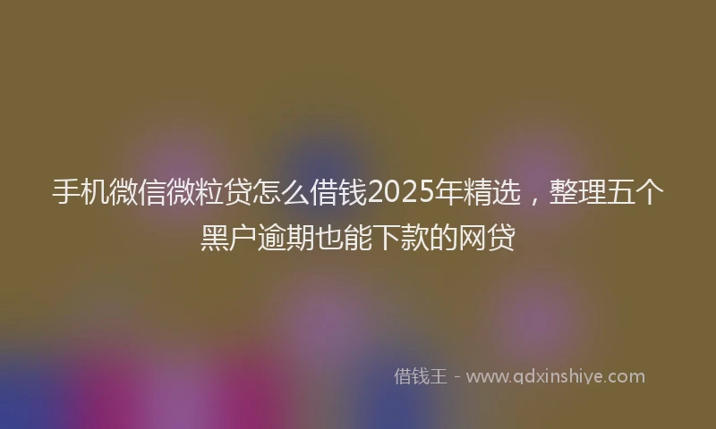 手机微信微粒贷怎么借钱2025年精选，整理五个黑户逾期也能下款的网贷