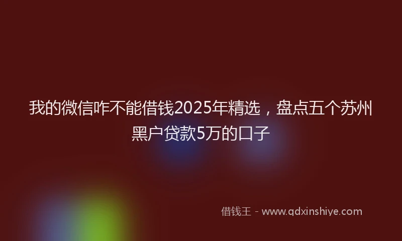 我的微信咋不能借钱2025年精选，盘点五个苏州黑户贷款5万的口子