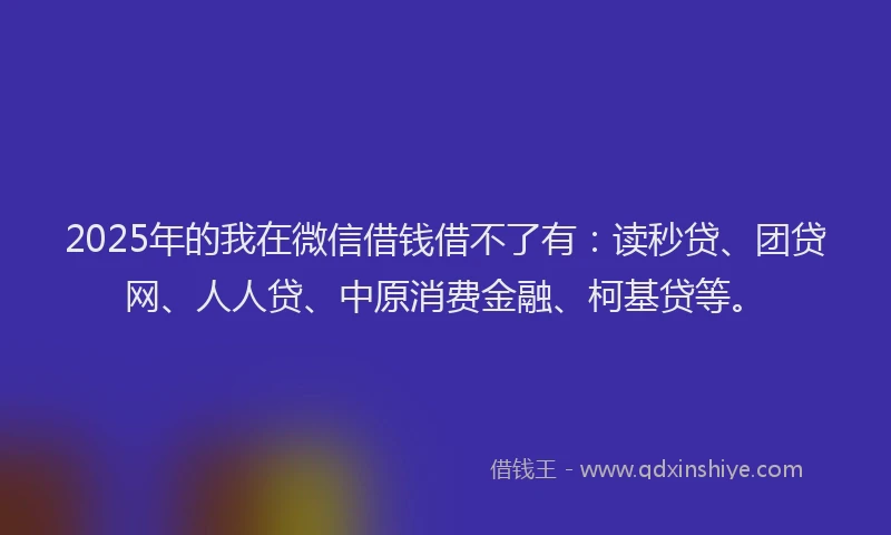 2025年的我在微信借钱借不了有：读秒贷、团贷网、人人贷、中原消费金融、柯基贷等。