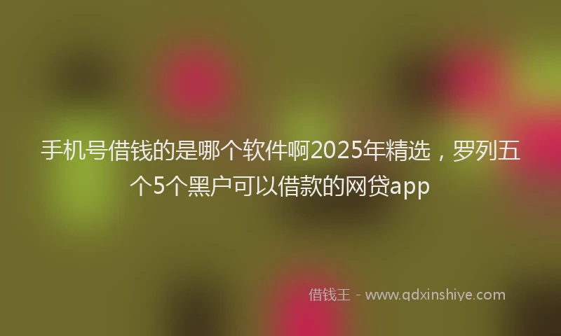 手机号借钱的是哪个软件啊2025年精选，罗列五个5个黑户可以借款的网贷app