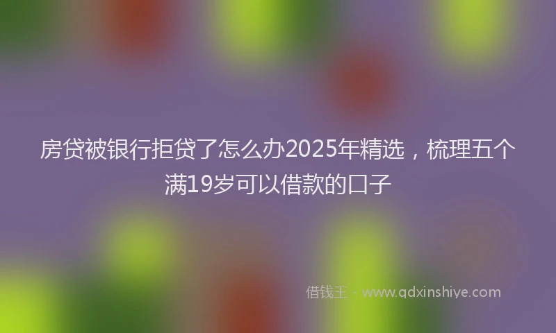 房贷被银行拒贷了怎么办2025年精选，梳理五个满19岁可以借款的口子