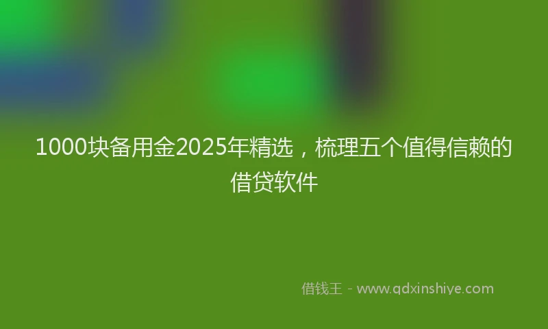 1000块备用金2025年精选，梳理五个值得信赖的借贷软件