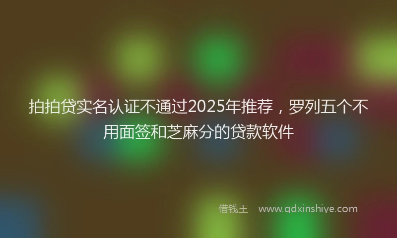 拍拍贷实名认证不通过2025年推荐，罗列五个不用面签和芝麻分的贷款软件