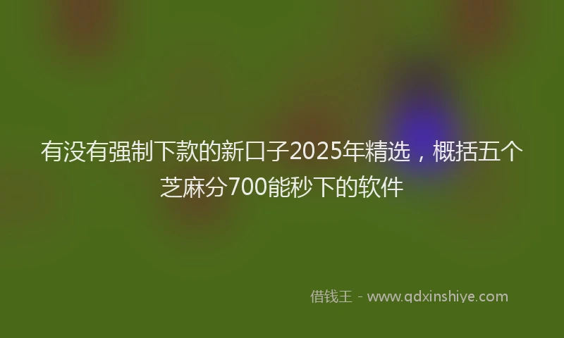 有没有强制下款的新口子2025年精选，概括五个芝麻分700能秒下的软件
