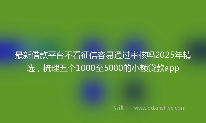 最新借款平台不看征信容易通过审核吗2025年精选，梳理五个1000至5000的小额贷款app