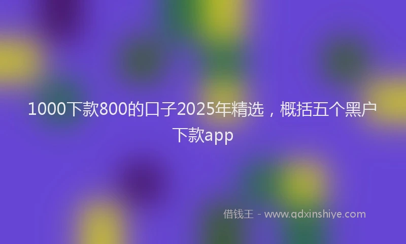 1000下款800的口子2025年精选，概括五个黑户下款app