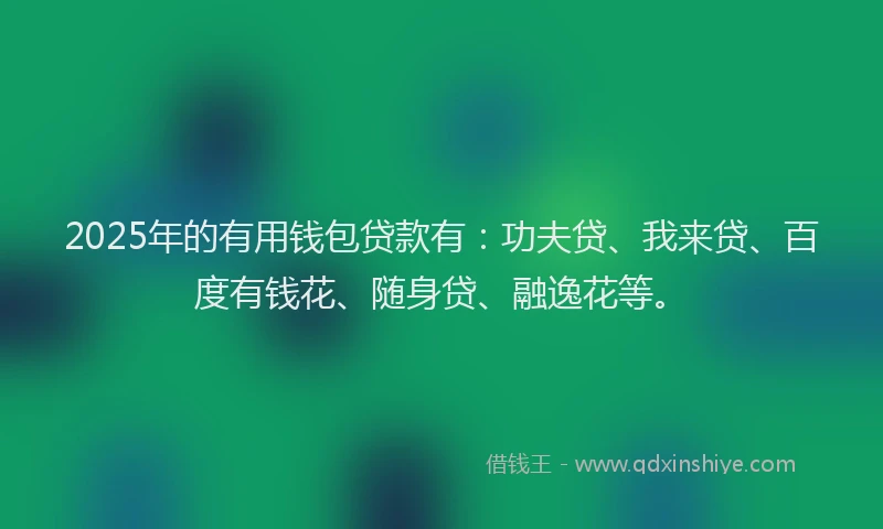 2025年的有用钱包贷款有：功夫贷、我来贷、百度有钱花、随身贷、融逸花等。