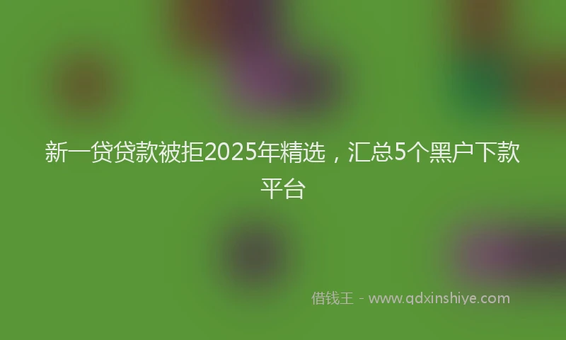 新一贷贷款被拒2025年精选，汇总5个黑户下款平台