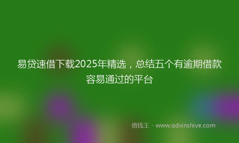 易贷速借下载2025年精选，总结五个有逾期借款容易通过的平台
