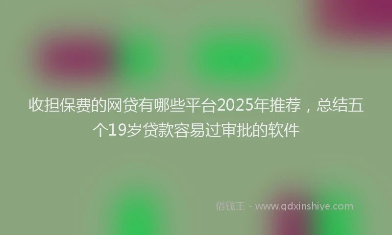 收担保费的网贷有哪些平台2025年推荐，总结五个19岁贷款容易过审批的软件