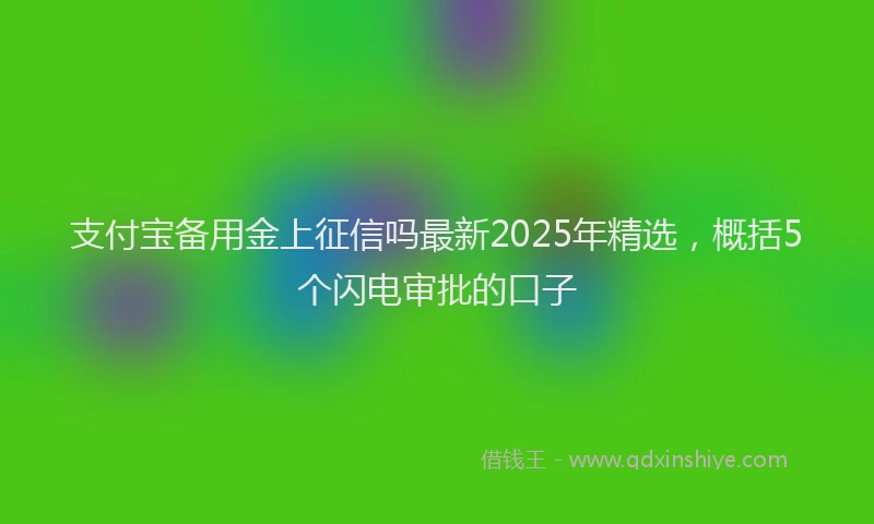 支付宝备用金上征信吗最新2025年精选，概括5个闪电审批的口子