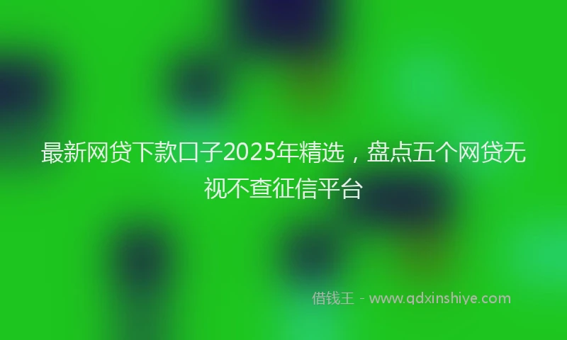 最新网贷下款口子2025年精选，盘点五个网贷无视不查征信平台