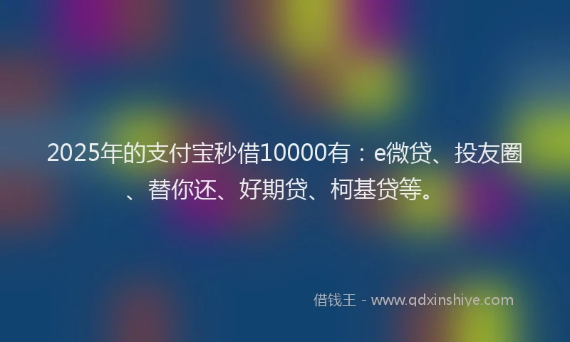 2025年的支付宝秒借10000有：e微贷、投友圈、替你还、好期贷、柯基贷等。