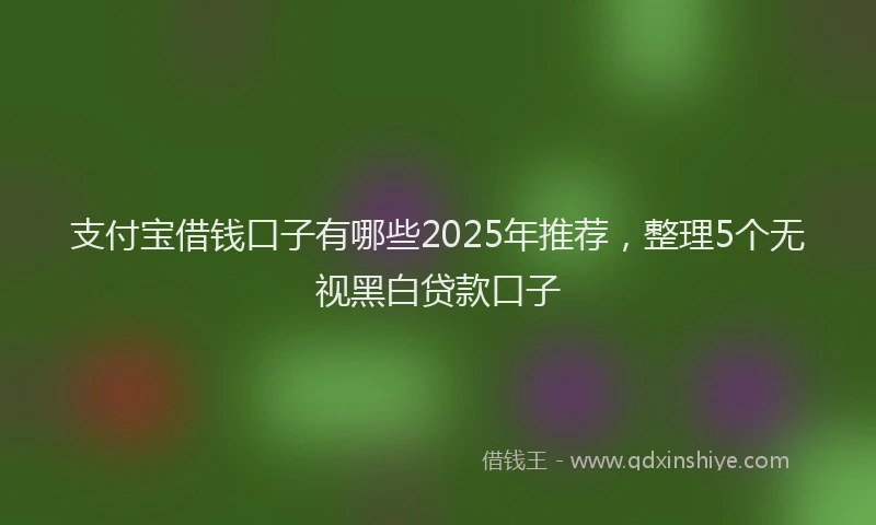 支付宝借钱口子有哪些2025年推荐，整理5个无视黑白贷款口子
