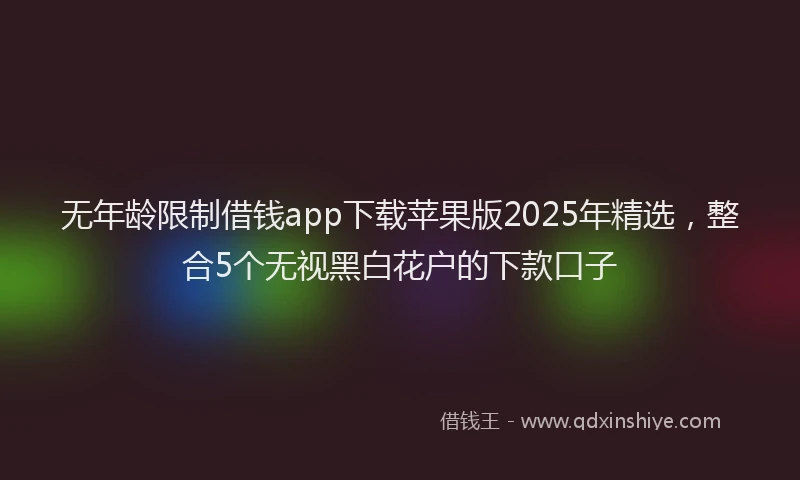 无年龄限制借钱app下载苹果版2025年精选，整合5个无视黑白花户的下款口子