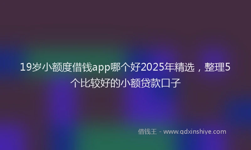 19岁小额度借钱app哪个好2025年精选，整理5个比较好的小额贷款口子