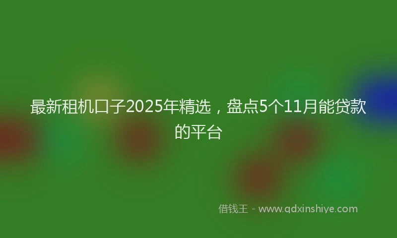 最新租机口子2025年精选，盘点5个11月能贷款的平台