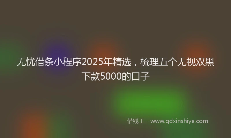 无忧借条小程序2025年精选，梳理五个无视双黑下款5000的口子