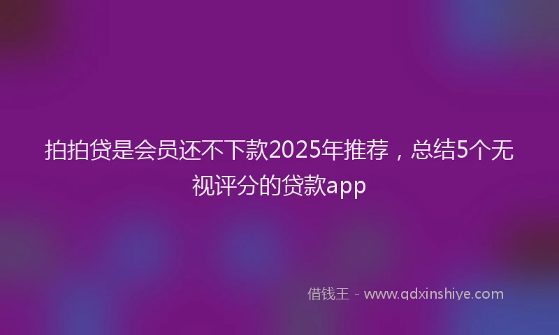 拍拍贷是会员还不下款2025年推荐，总结5个无视评分的贷款app