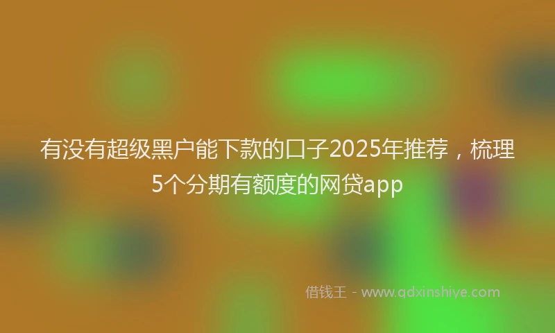 有没有超级黑户能下款的口子2025年推荐，梳理5个分期有额度的网贷app