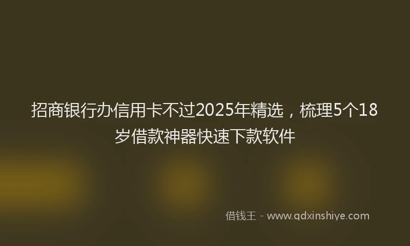 招商银行办信用卡不过2025年精选，梳理5个18岁借款神器快速下款软件