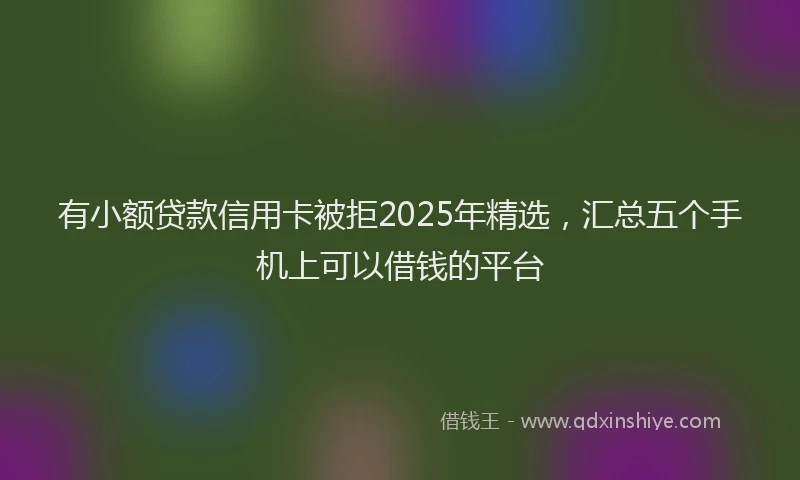 有小额贷款信用卡被拒2025年精选，汇总五个手机上可以借钱的平台