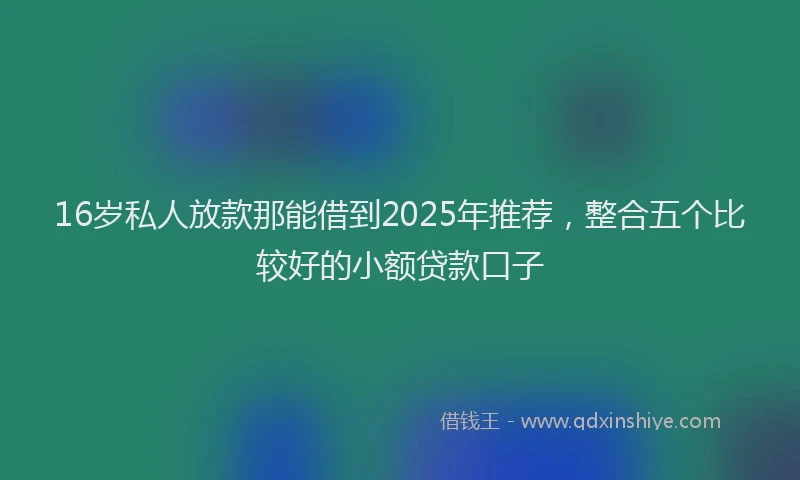 16岁私人放款那能借到2025年推荐,整合五个比较好的小额贷款口子