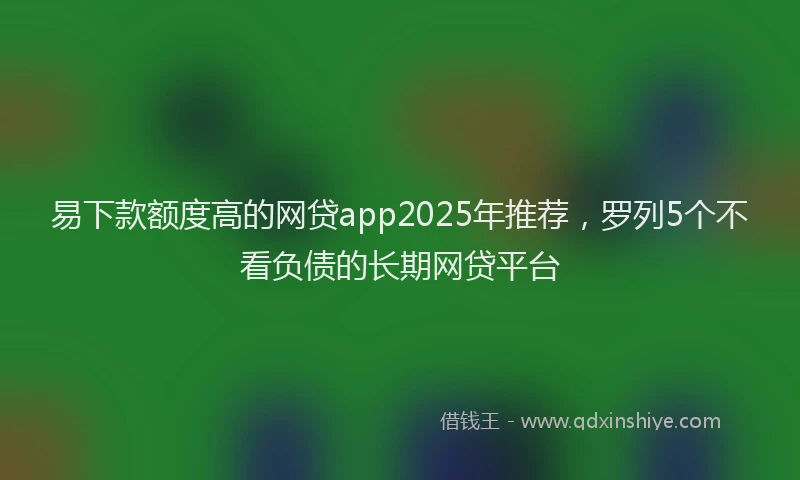 易下款额度高的网贷app2025年推荐，罗列5个不看负债的长期网贷平台