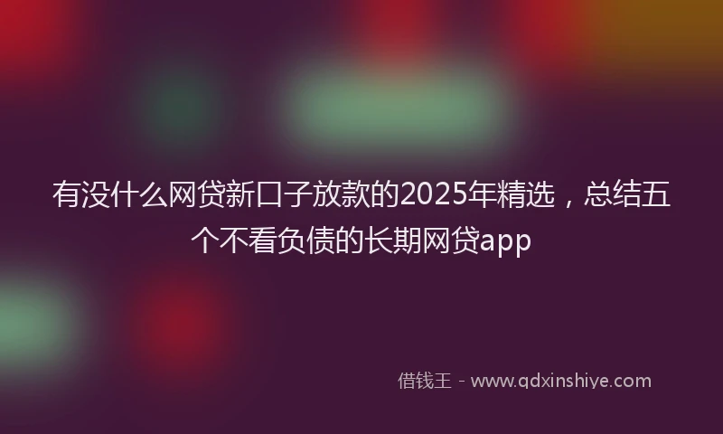 有没什么网贷新口子放款的2025年精选，总结五个不看负债的长期网贷app