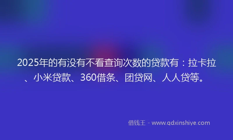 2025年的有没有不看查询次数的贷款有：拉卡拉、小米贷款、360借条、团贷网、人人贷等。