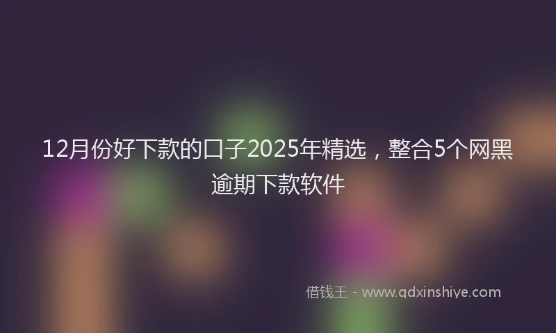 12月份好下款的口子2025年精选，整合5个网黑逾期下款软件