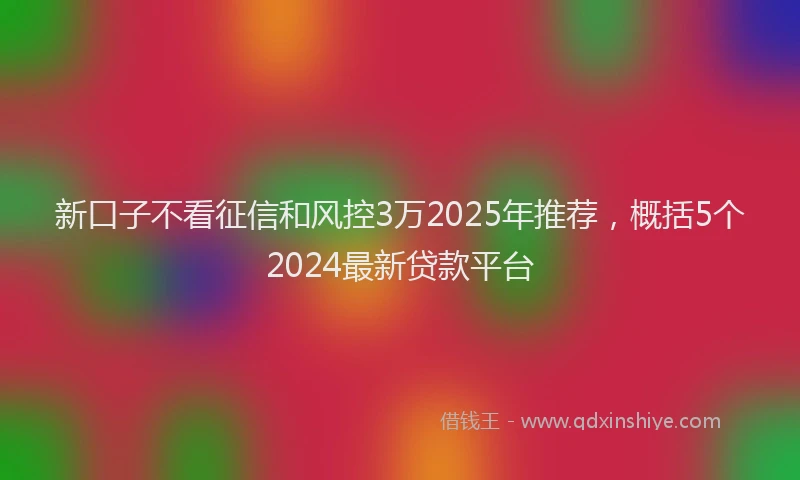 新口子不看征信和风控3万2025年推荐，概括5个2024最新贷款平台