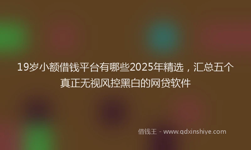 19岁小额借钱平台有哪些2025年精选，汇总五个真正无视风控黑白的网贷软件