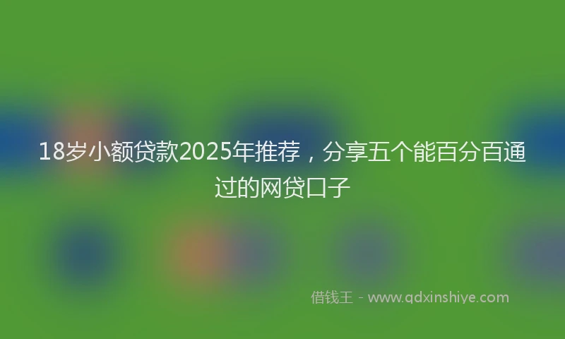 18岁小额贷款2025年推荐，分享五个能百分百通过的网贷口子