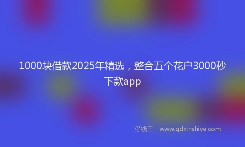 1000块借款2025年精选，整合五个花户3000秒下款app