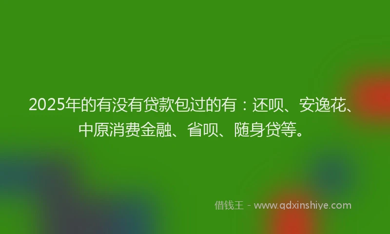 2025年的有没有贷款包过的有：还呗、安逸花、中原消费金融、省呗、随身贷等。