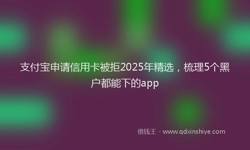 支付宝申请信用卡被拒2025年精选，梳理5个黑户都能下的app