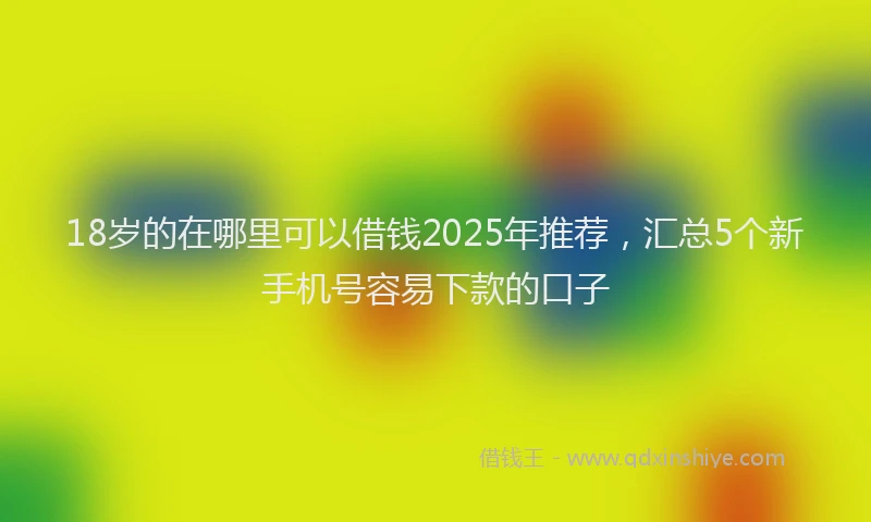 18岁的在哪里可以借钱2025年推荐，汇总5个新手机号容易下款的口子