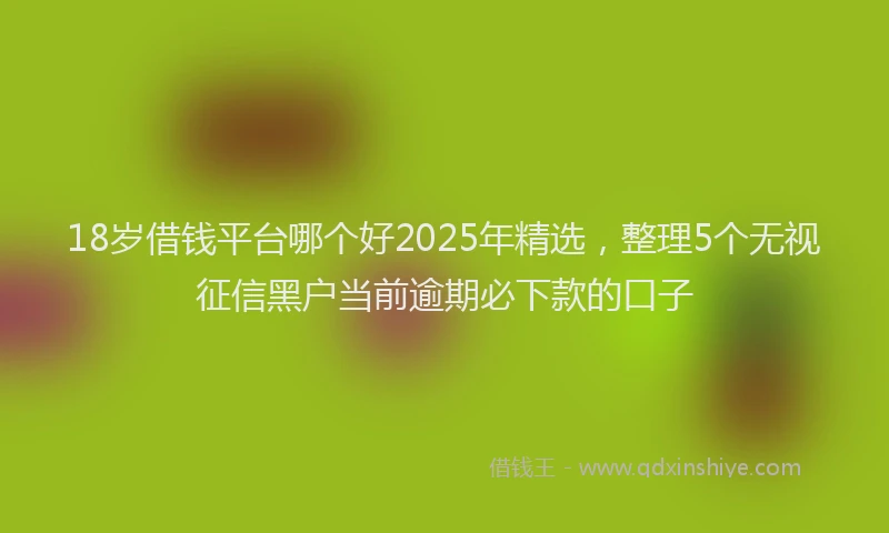 18岁借钱平台哪个好2025年精选，整理5个无视征信黑户当前逾期必下款的口子