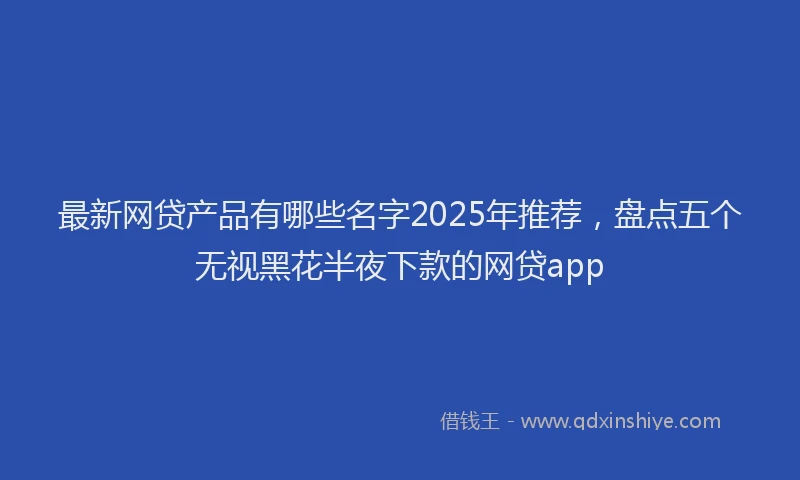 最新网贷产品有哪些名字2025年推荐，盘点五个无视黑花半夜下款的网贷app