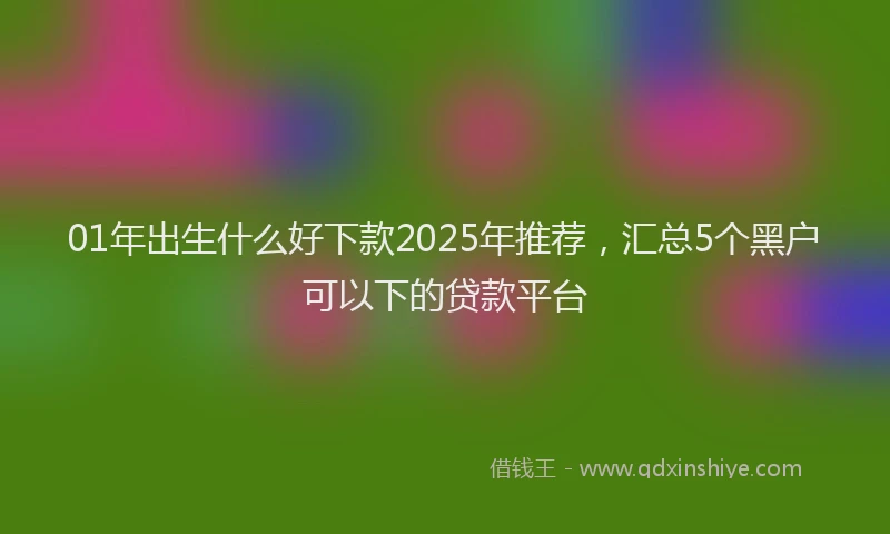 01年出生什么好下款2025年推荐，汇总5个黑户可以下的贷款平台