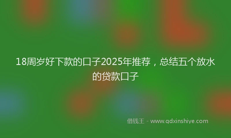 18周岁好下款的口子2025年推荐，总结五个放水的贷款口子