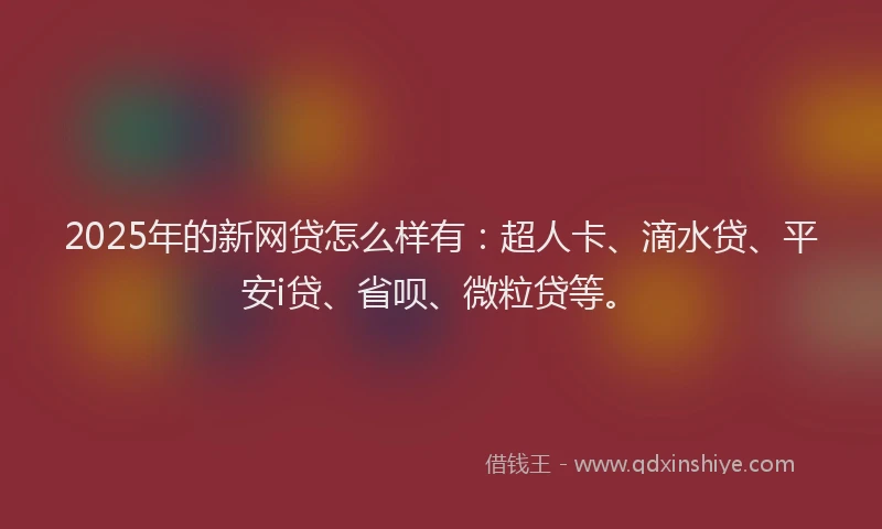 2025年的新网贷怎么样有：超人卡、滴水贷、平安i贷、省呗、微粒贷等。